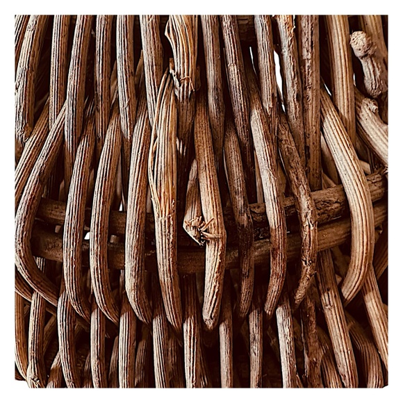 Vintage Handmade Round Woven Wicker Wall Basket (pair of 2) Rustic Farm Decor - Picture 9 of 10